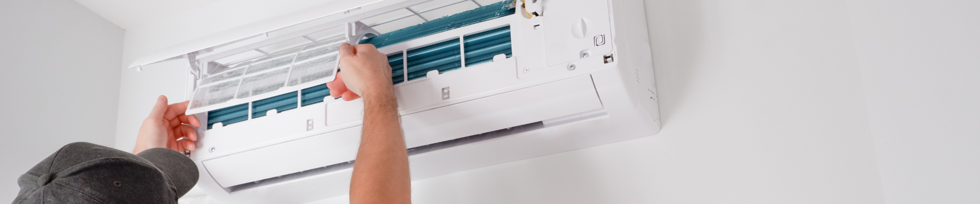airconditioning unit being serviced